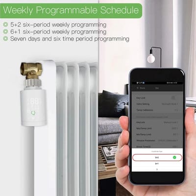Slimme Zigbee Thermostaat Radiatorkraan Programmeerbaar Afstandsbediening en Spraakbesturing 6 stuks
