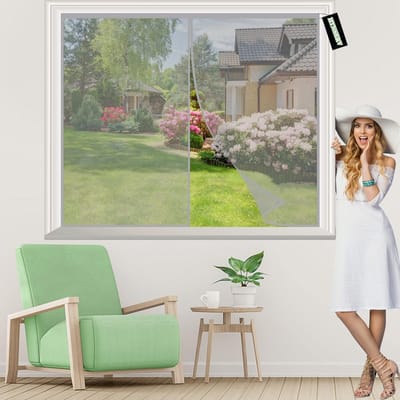 Magnetische Hordeur 140x200cm Zwart met Volledig Frame voor Automatische Sluiting