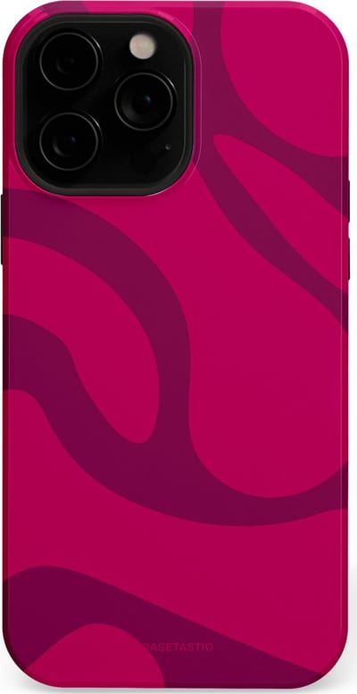 Casetastic hoesje geschikt voor Apple iPhone 13 Pro Max - MagSafe - Dubbellaagse bescherming - Violet Paarse Golven - Fashion Case - Roze