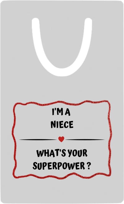 Hacebo® - I'm a niece what's your superpower? metalen boekenlegger - Nicht - super nicht - verjaardag - cadeautje voor nicht - nicht artikelen - kado - geschenk Bladwijzer boekenleggers - 7.6 cm x 5cm