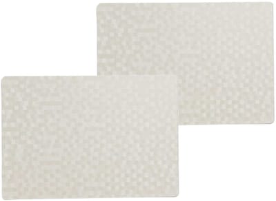Wicotex luxe tafel placemats Stones - 2x stuks - PVC - wit - 30 x 43 cm - met anti slip - en PU coating - Onderleggers