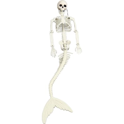 Levensgroot Skelet Zeemeermin Halloween Buitendecoraties Beweegbare Poseerbare Gewrichten Realistisch Volledig Lichaam white