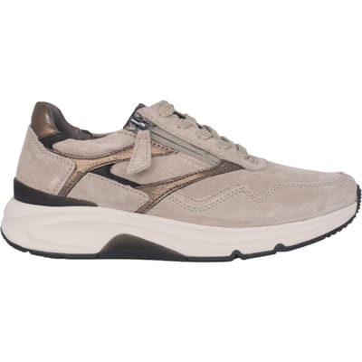 Gabor rollingsoft sensitive 96.896.39 - dames rollende wandelsneaker - Beige - maat 37.5 (EU) 4.5 (UK)