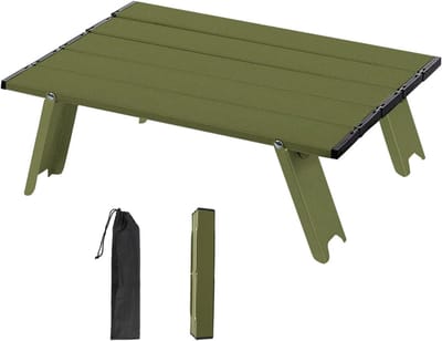 Thijox - Kleine Campingtafel Opvouwbaar Aluminium Draagbaar Compact 39,5 x 28 x 12,5 cm - Ideaal voor Picknick Strand Wandelen Tuin Feest