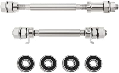 Allecto - Duurzame Wiel Hub As Set - Mountainbike Wiel Hub As - Zilver - 140mm Voor en 180mm Achter - Ideaal voor Fietsers - Hoogwaardige Metaal