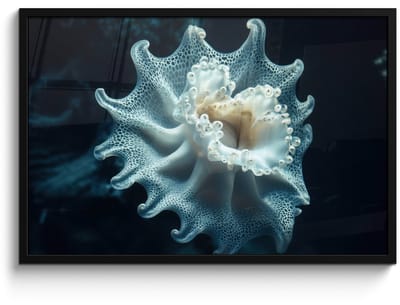 Poster in lijst - Fotolijst 90x60 cm - Posters - Zeewezen - Wit - Golven - Water - Posterlijst zwart - Decoratie - Wanddecoratie woonkamer - Muurdecoratie slaapkamer