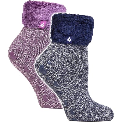 2-Pack Dames Zachte Lounge Sokken met Antislip
