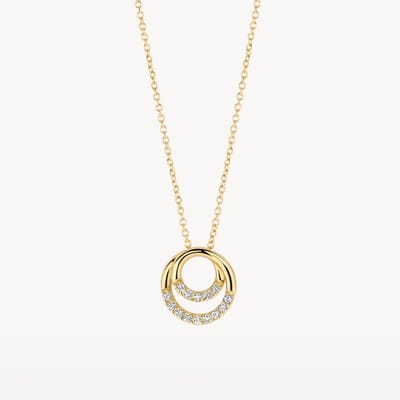Blush gouden ketting Blush Collier 3193YZI | Collier met anker schakel en pavé zetting | cadeau sieraden dames elegante stijl zirkonia helder