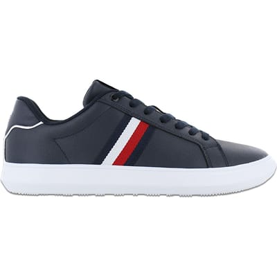 Tommy Hilfiger Corporate Leather Cup Stripes - Herenschoenen Blauw FM0FM04732DW5 ORIGINAL EU 40 UK 6.5 blauw