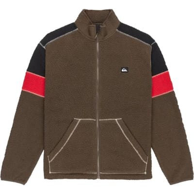 Quiksilver Clean Coast Block Fleece Met Volledige Rits Bruin L Man
