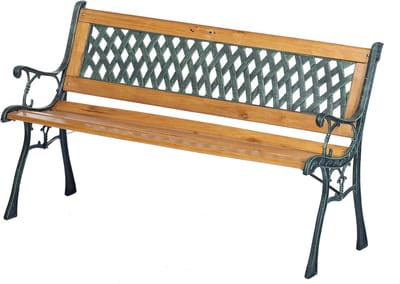 Tuinbank Bank - Buiten Zitten - Ontspannen Buiten - Gietijzer Hout - 122x56x74 cm
