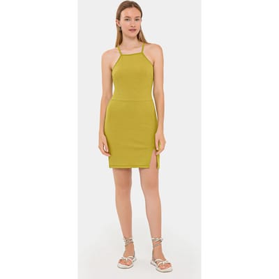 Mouwloze Halter-Neck Mini-jurk met Zijsplit