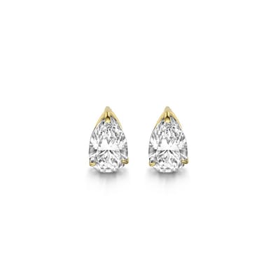 New Bling 9NBG-0218 Gouden Oorknopjes - Dames - Zirkonia - Druppel - 8 x 5 mm - 14 Karaat - Goud