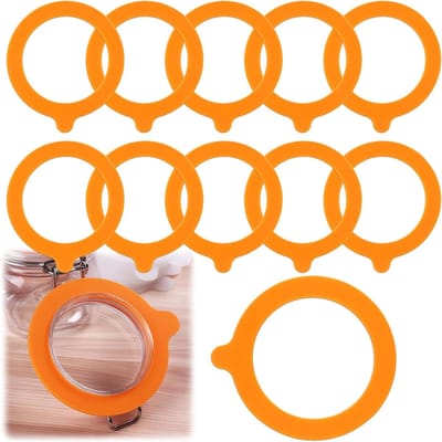 Vervangende Siliconen Dichtingen, Set van 10 Rubber Ringen voor Inmaakpotten, 95 x 70 mm, Ideaal voor Luchtdicht Afsluiten en Bewaren van Voedsel, Wit