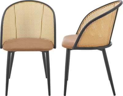 Eetkamerstoel Gagnef set van 2 bruin en zwart 82x56x55 cm