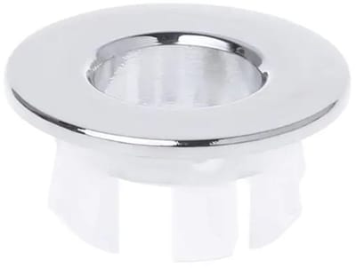 WiseGoods Premium Wastafel Overlooprozet Messing - Wasbak Afvoer Dop - Accessoires Wastafelkraan - Binnendiameter 14mm - Zilver