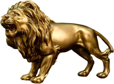 Standbeeld Leeuw - Hars Ornament - Huis Decoratie - Fijn Vakmanschap - 235 cm - Goud