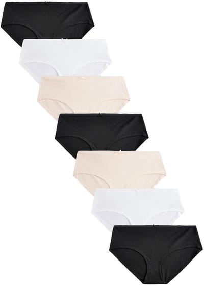 Next - Dames - Set van 7 slips met hoog katoengehalte - Zwart