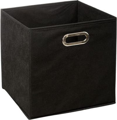 5Five Opbergmand / kastmand - zwart - linnen - 29 liter - 31 x 31 x 31 cm - Opbergbox - Vakkenkast manden