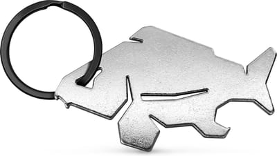 Vis Sleutelhanger Karper + Flesopener RVS Keyring Carp Fles Opener Viscadeau Vissen Cadeau Visser