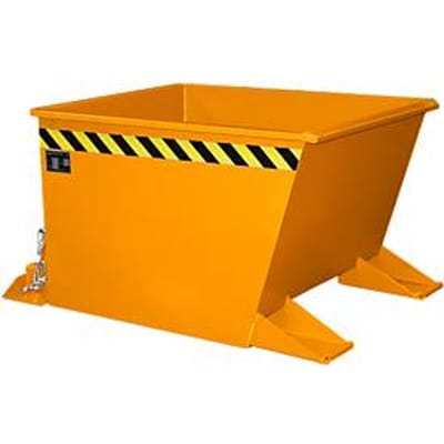 Kiepbak voor spanen SGU-RZ30, voor trolleytreinen, olie- en waterdicht, 300 l, RAL 2000 geel