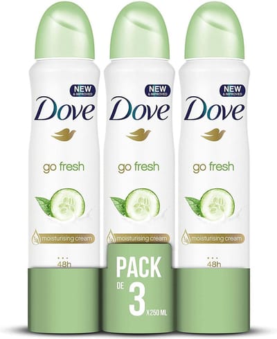 Dove XL Deo Spray - Go Fresh Cucumber - Voordeelverpakking 3 x 250 ml
