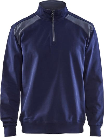 Blaklader Sweatshirt bi-colour met halve rits 3353-1158 - Marineblauw/Grijs - XL