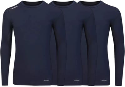 3-Pack Sondico compressie lange mouw sportshirt - heren - Navy - maat S