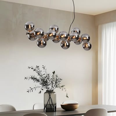 LumenXL Luxe hanglamp 16-lichts smoke glas - spiegeleffect - Sunita