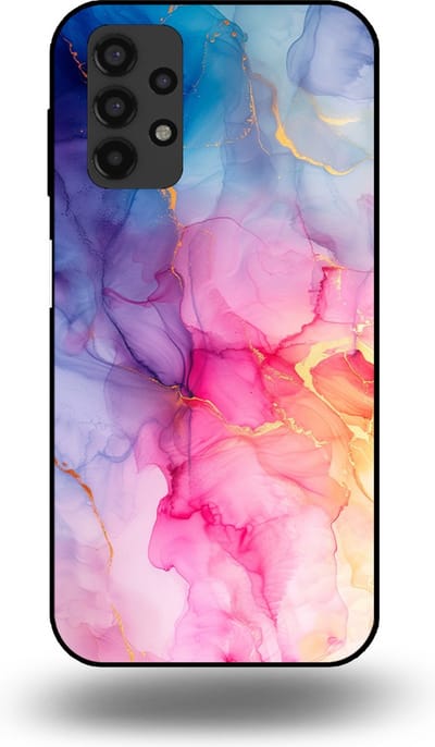 Smartphonica Telefoonhoesje geschikt voor Samsung Galaxy A13 4G met marmer opdruk - TPU backcover case marble design - Regenboog geschikt voor Samsung Galaxy A13 4G
