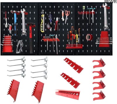 RFWR® Geperforeerd Gereedschapsbord 120x60cm met 17-Delige Haakset voor Werkplaats en Garage