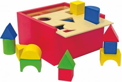 Woody houten vormenbox met 15 vormen