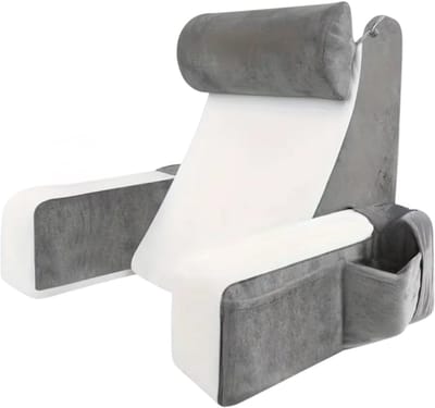 Leeskussen voor Bed XXL – Ergonomisch Armleuning Kussen met Traagschuim, Bedrust Kussen, Rugsteun Kussen, TV Kijken en Gaming, Stoelkussen voor Bed en Bank - Wit
