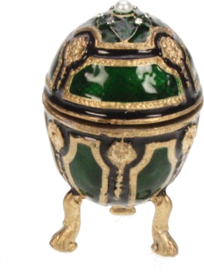 Ei ant. goudkl./groen/zwart Ø3,8x6,2cm