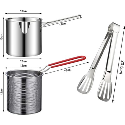 Récipient de filtre à huile multifonctionnel de 1,5/2 L avec panier à friture, récipient à graisse, pot de filtre à huile en acier inoxydable de grande capacité