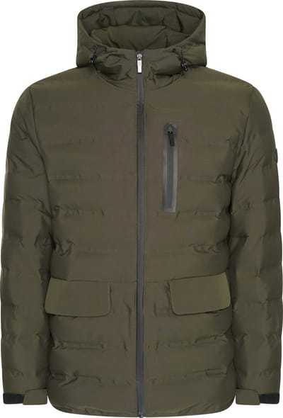 Mario Russo Padded Woven Jacket - Jas Heren - Winterjas Heren - Waterafstotend - Winddicht - Groen - L