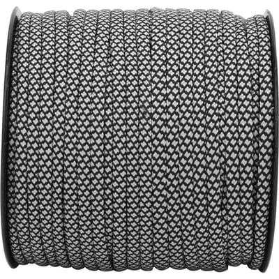 50M 4MM Épais Paracorde 7 Cœurs Secours Nouage Tente Lanière Corde de Camping pour Tissage de Bracelet d'Extérieur Silver Black
