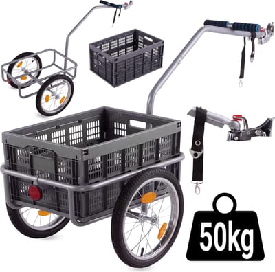 Viking Choice - Fietskar bagage - fietsaanhanger - met afneembare transportbox - tot 50 kg