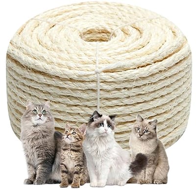 Sisal Touw voor Katten - 6mm x 15m - Ideale Vervanging voor Krabpalen en Meubels