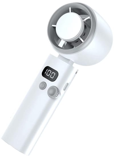 LISM-Mini handventilator, 100 instelbare snelheden, stille USB oplaadbare bureauventilator (wit)