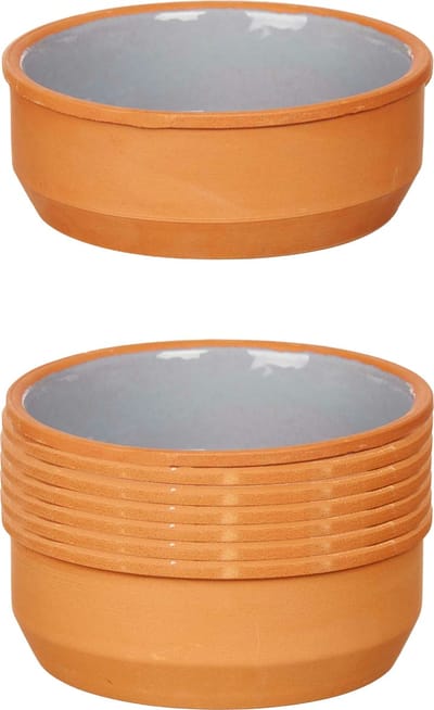 La Dehesa Tapas/creme brulee serveer schaaltjes - set van 12x - terracotta - grijs - 12 x 4 cm