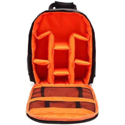 Outdoor Kleine DSLR Digitale Camera Video Rugzak Waterbestendig Multifunctioneel Ademend Cameratassen Orange oranje