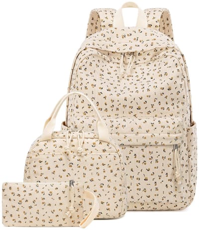 Dailygoods- Schoolrugzak met 3-delige set - Casual rugzak - Meisjesrugzak - Boodschappentas - Portemonnee/clutch - Duurzaam materiaal - Rugzakset