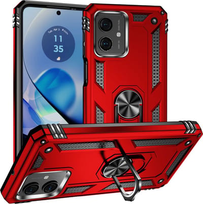 Coverup Hoesje - Geschikt voor Motorola Moto G54 Hoesje - Coverup Ring Kickstand Back Cover - Rood
