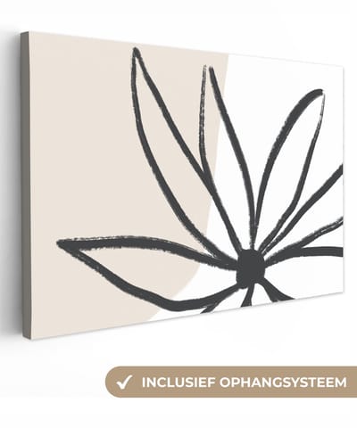 Canvas schilderij 30x20 cm - Wanddecoratie Bloemen - Minimalisme - Pastel - Muurdecoratie woonkamer - Slaapkamer decoratie - Kamer accessoires - Schilderijen op canvas