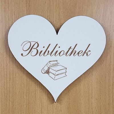 Decoratiebord Hart - Woonaccessoire - Deur Decoratie - Zelfklevend - 13 x 12 cm - Bruin