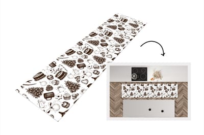 Keukenloper - Loper keuken - Vintage - Kerst - Patronen - December - 200x50 cm - Keukenloper vinyl