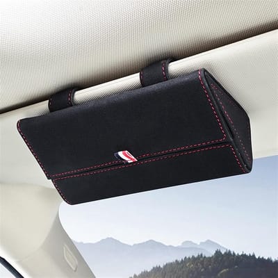 Auto Brillenkoker - Zonnebrilhouder - Auto Interieur - Eenvoudige Installatie - 165x85x50mm - Zwart