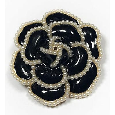 Hoge Kwaliteit Luxe Groot Merk Camellia cc Broche Sjaal Gesp Valentijnsdag Speld Broches Voor Vrouw Cadeau Accessoires black