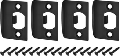 Deur Sluitplaten - Sluitplaat Deurkozijn - Deur Reparatie - Roestvrij Staal - 57 mm x 45 mm - Zwart